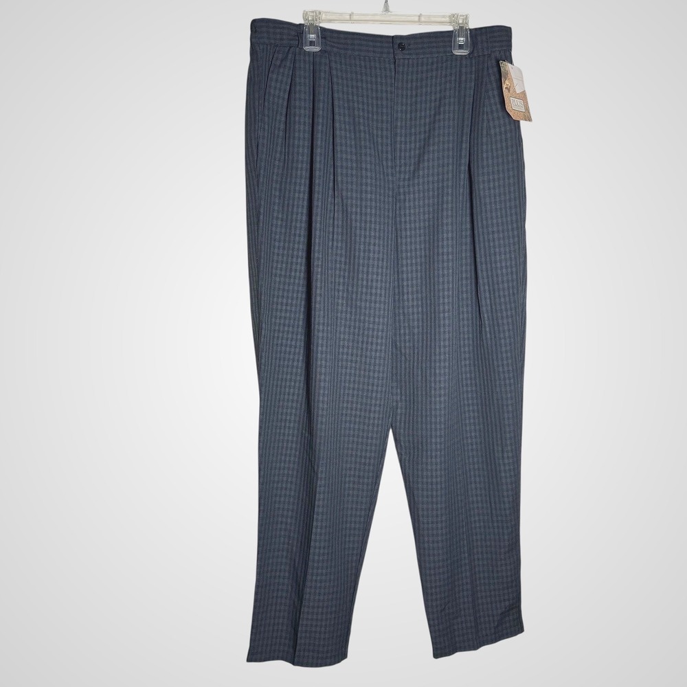 Plus Preferred Vintage Women Pants Size 26W Tall Charcoal Grey Check